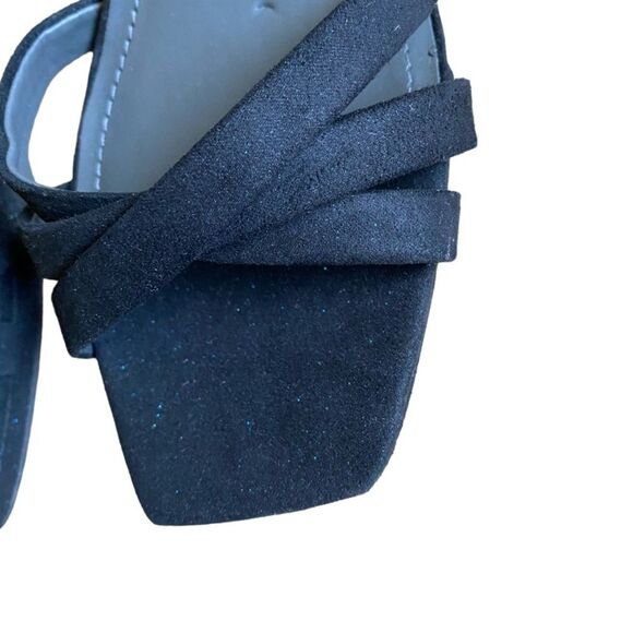 NEW Franco Sarto Damalis Platform Sandals Size 6.5 Heels in Black Galaxy Sparkle - Picture 5 of 16